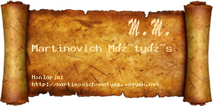 Martinovich Mátyás névjegykártya