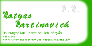 matyas martinovich business card