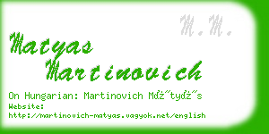 matyas martinovich business card